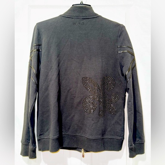 BCBG Maxazria Black womens Jacket with jeweled pattern. Size XL VGUC - Picture 3 of 13
